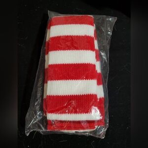 Red and White Striped Knit Stockings